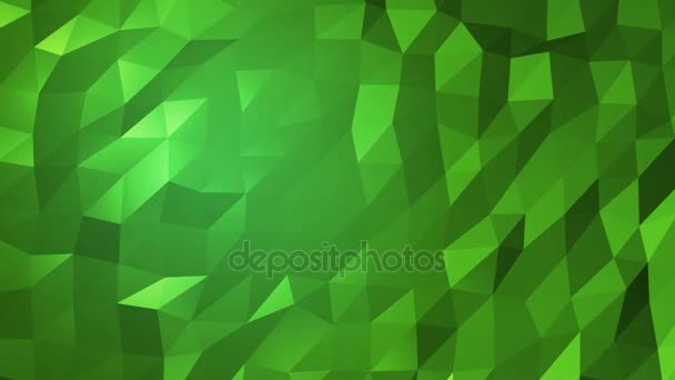 Abstrakte grüne Low-Poly-Geometrie-Dreieck Mosaik Hintergrund Animation — Stockvideo