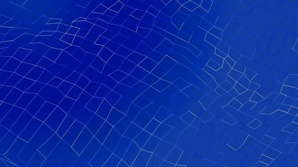 Mavi arka plan düşük Poli bir net beyaz çizgiler — Stok fotoğraf