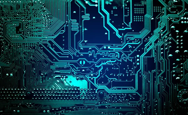 Circuit board. Elektronische computer hardware technologie. Digitale moederbord chip. Technische wetenschap achtergrond. Geïntegreerde communicatie processor. Informatietechniek. — Stockfoto