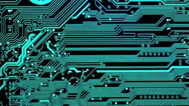 Dolly hareket devre kartı yukarıda. Elektronik bilgisayar donanım teknolojisi. Anakart dijital çip. Teknik bilim arka plan. Bilgi mühendislik bileşeni.