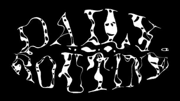 毎日ルーチン ドット ホワイト レタリング黒の背景に波紋アニメーション — ストック動画