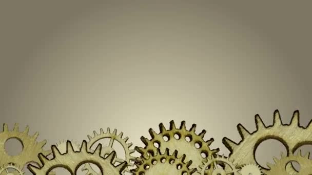 Industrial Conceptual Background Animation Copy Space Assembly Wooden Gears Animation — Stock Video