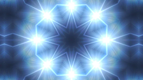 Projecteurs Kaléidoscope Motif Lumière Bleue Sur Fond Sombre — Photo