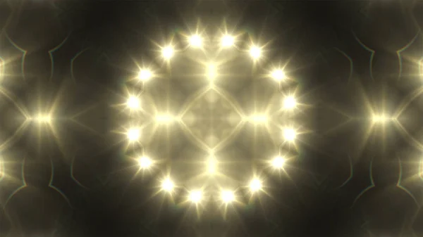 Kaleidoscope Light Pattern Spotlights Dark Background — Stock Photo, Image