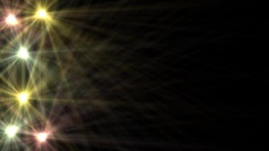 renkli ışık spot kopya alanı metniniz için koyu renk arka plan animasyonla sol tarafında, çerçeve kenarlık.