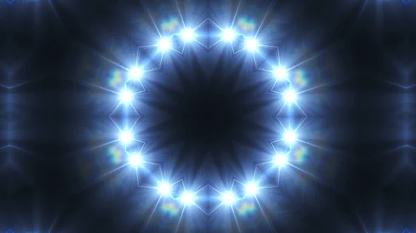Kaleidoscope Blue Light Pattern Spotlights Dark Background — Stock Photo, Image