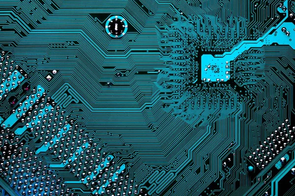 Blue Circuit Board Background Computer Motherboard — Stock Photo, Image