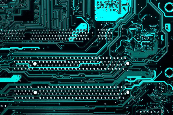 Blue Circuit Board Background Computer Motherboard — Stock Photo, Image