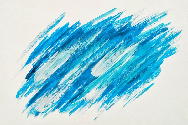 アートブラシのロゴを描いた水彩紙の抽象的な背景デザイン図アクリル ストローク 見出し 販売のバナーに最適な塗装設計 青い色 — ストック写真
