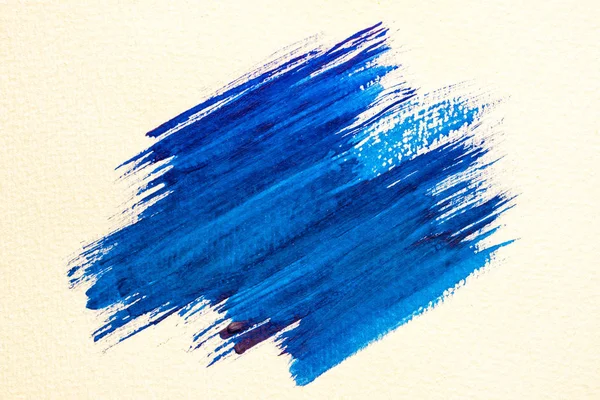 Bleu Aquarelle Texture Peinture Tache Brillant Coup Pinceau — Photo