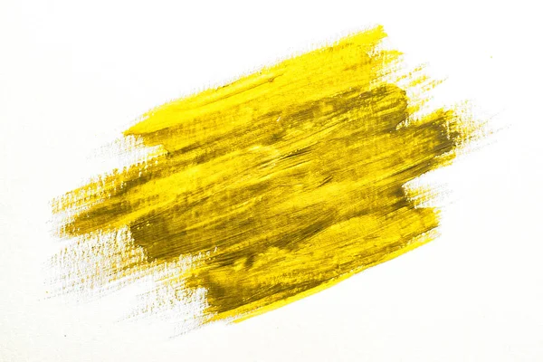 Jaune Aquarelle Texture Peinture Tache Coup Pinceau — Photo