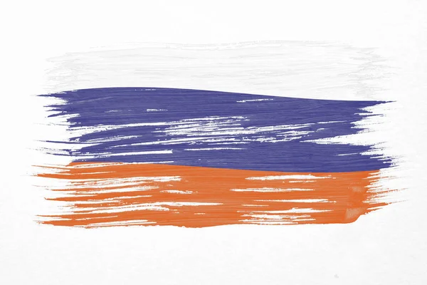 Kunst Pinsel Aquarell Gemälde Der Russischen Flagge Wind Geblasen Isoliert — Stockfoto