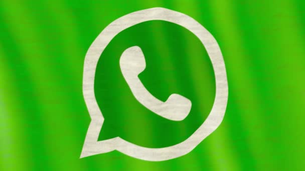 莫斯科 俄罗斯 2018年3月22日 Whatsapp 旗挥舞着风 标志动画 — 图库视频影像
