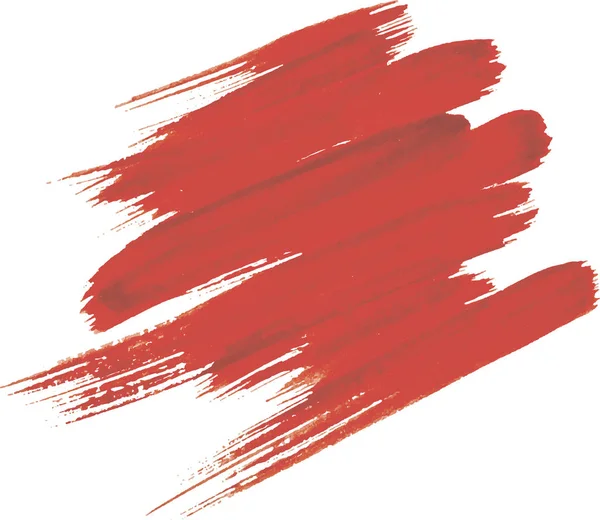 Acuarela Roja Textura Pintura Mancha Brillante Cepillo Golpe — Archivo Imágenes Vectoriales