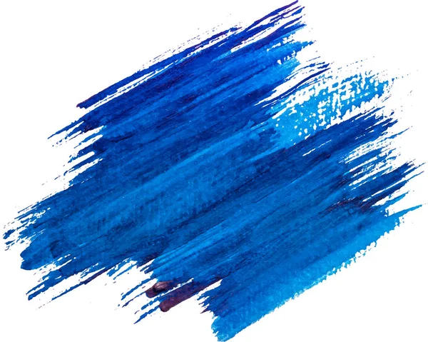 Blaue Aquarell Textur Farbe Fleck Glänzenden Pinselstrich — Stockvektor