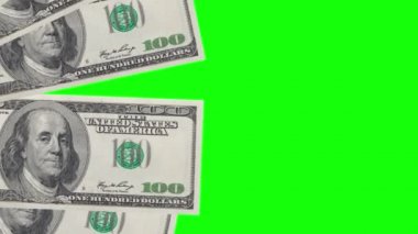 banknotların bir unsuru ana video olarak kullanılacak kopya alanı ile chroma anahtar arka plan üzerinde sorunsuz dolaşımı