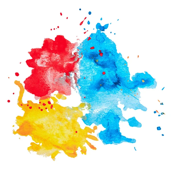 Drei Zonen Verschiedenen Farben Form Von Drei Bunten Aquarellflecken Handgezeichnete — Stockfoto