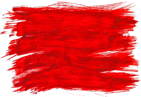 Acuarela Roja Textura Pintura Mancha Cepillo Trazo Aislado Sobre Fondo — Vector de stock