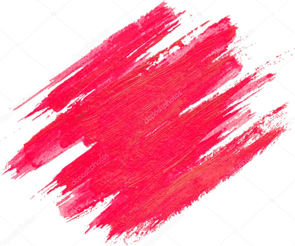 Trazo Pincel Mancha Pintura Textura Acuarela Rojo Aislado Sobre Fondo