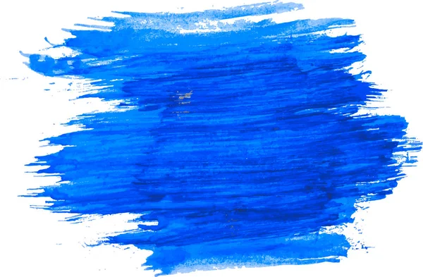 Blauwe Aquarel Textuur Verf Vlek Penseelstreek Geïsoleerd Witte Achtergrond — Stockvector