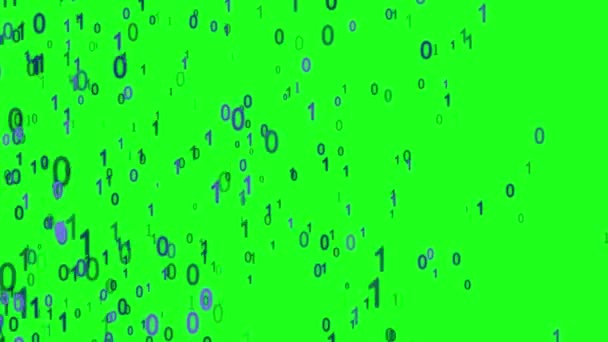 Binary Code Blue Color Moves Left Right Matrix Style Background — Stock Video
