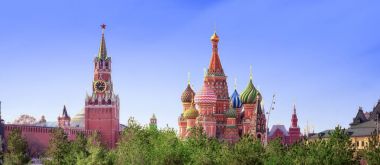 Kırmızı kare Moskova, Rusya Moskova Kremlin ve St Basil Katedrali.