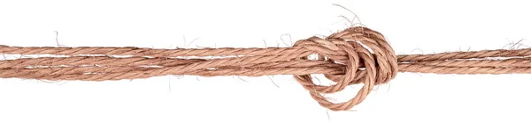 白い背景に分離されたツイスト ジュート ロープの結び目 — ストック写真
