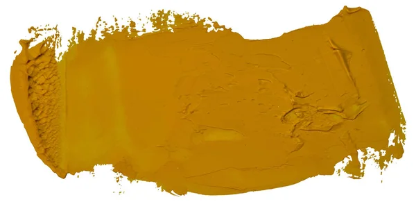 Ręcznie Rysowany Obraz Olejny Żółty Pociągnięcie Pędzla Izolowane Białym Tle — Wektor stockowy