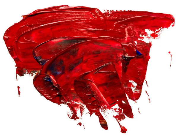 Handgezeichneter Isolierter Pinselstreifen Mit Schmutzigem Rotem Splatterfarbe Textur Unruhiger Hintergrund — Stockvektor