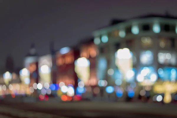 Bokeh Noite Vista Rua Cityscape — Fotografia de Stock