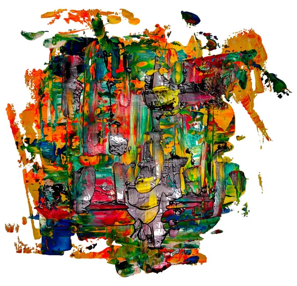 Peinture Isolée Multicolore Dessinée Main Carré Eps10 Illustration Vectorielle Texture — Image vectorielle