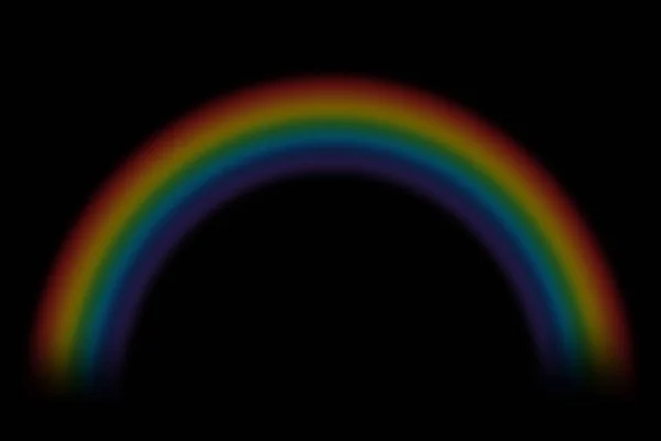 Arcobaleno Isolato Sfondo Nero Modello Aggiungere Cielo Alle Tue Foto — Foto Stock