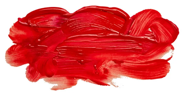 Farba Olejna Abstrakcyjny Czerwony Wzór Chmury Pociągnięcie Pędzla Akrylowego Ilustracja — Wektor stockowy