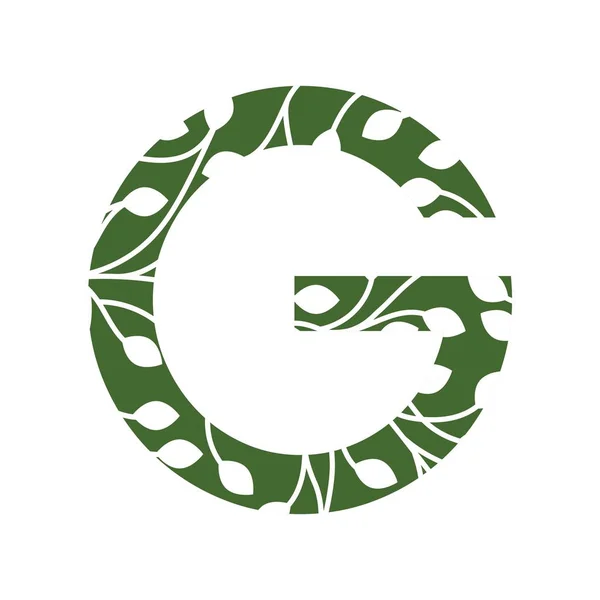 G iniciais logotipo ambiente ecológico — Vetor de Stock