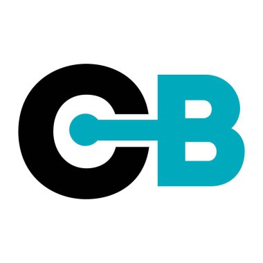 Cb, Cib ilk geometrik şirket logosu ve vektör simgesi