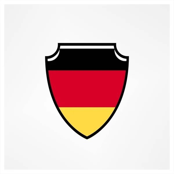 ドイツのロゴとアイコンのシールドフラグ — ストックベクタ