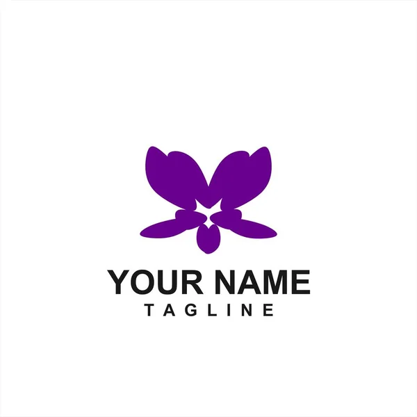 Simple flor de orquídea púrpura vector logotipo e icono Ilustración de stock