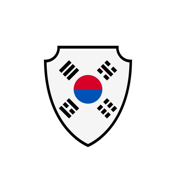 Shield flag of South Korea vector logo and icon — 스톡 벡터