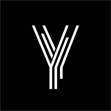 Y, Y harfleri geometrik çizgi sanat şirketinin logosu ve vektör simgesi