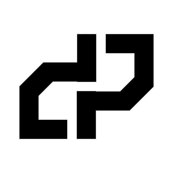 Dp, Dip initialen geometrisch bedrijfslogo en vectoricoon — Stockvector