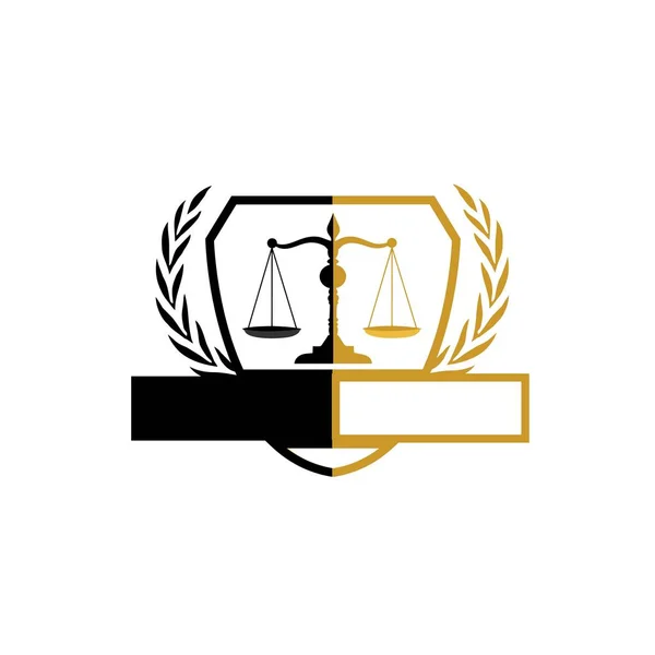 Bufete de abogados y abogado por la justicia logo y vector icono — Vector de stock