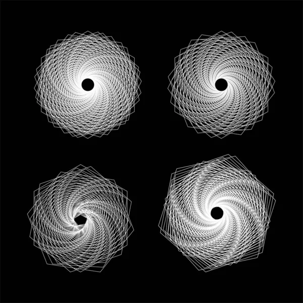 Conjunto Abstracto Geométrica Línea Circular Múltiple Espacio Anillo Fondo Fondo — Archivo Imágenes Vectoriales
