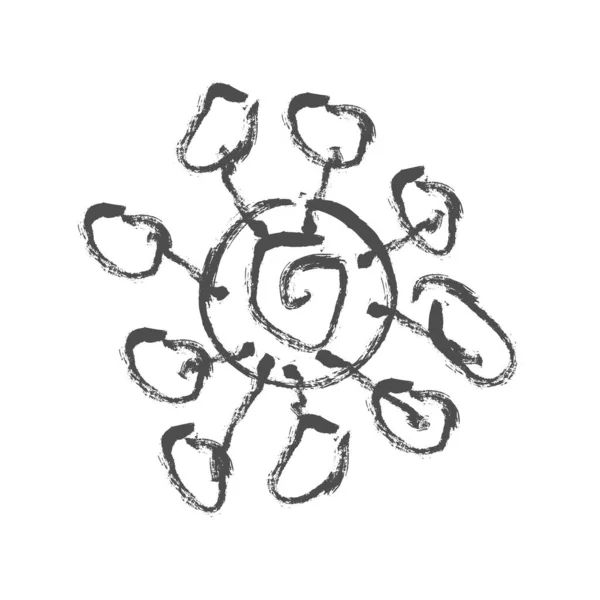 Corona Virus Epidemia Tinta Arte Símbolo Logotipo Icono — Archivo Imágenes Vectoriales