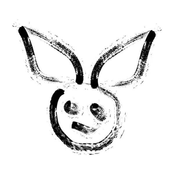 Conejo Asesino Tinta Arte Logo Vector Ilustraciones de stock libres de derechos