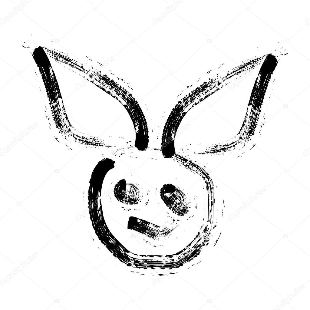 rabbit killer ink art logo and vector