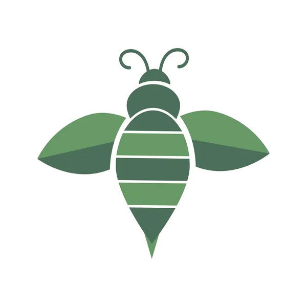 Yeşil Arı Tarım Logosu Vektör Simgesi — Stok Vektör