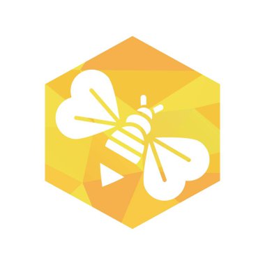 Altıgen modern arı logosu ve vektör simgesi
