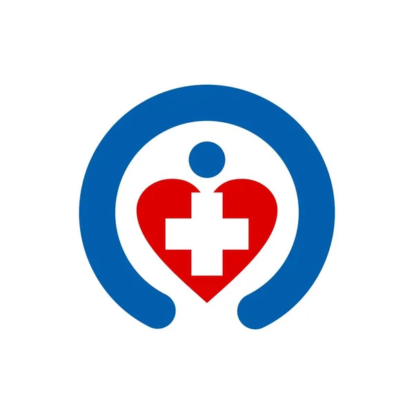 Saúde Logotipo Médico Vetor Ícone Com Amor Cuidado Para Pessoas Vetores De Stock Royalty-Free