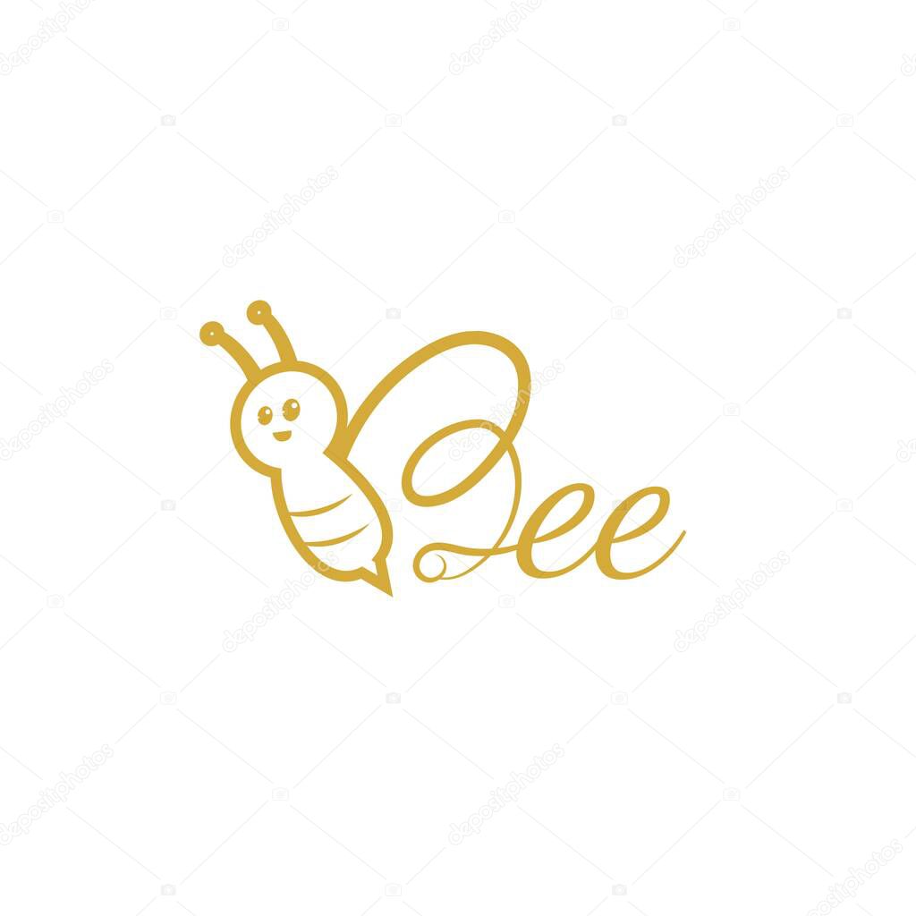 B initials in bee shape logo and vector icon