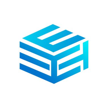 MTK, HTM, HTE, ETH, TKE, KTE ilk geometrik kübik şekilli harf logosu ve vektör simgesi